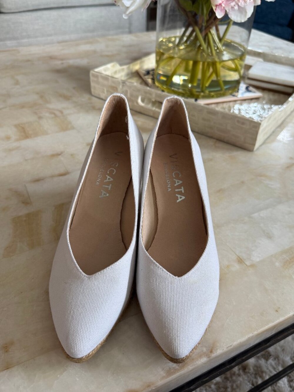 Viscata V Cut Espadrille Wedges, size US 7, size EU 38
